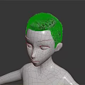 3D Character Model Design With Brown Short Hair White Skin And Dark Background
