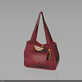 Elegant Red Leather Handbag with Carry Straps and Tassel Detail for Modern Fashion