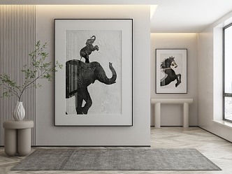 Modern Animal Painting Decorative Painting 3d model