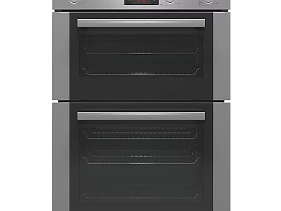 Modern Stainless Steel Double Oven Kitchen Appliance With Stacked Design 3d model