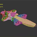 Fighter Jet 3D Model with Streamlined Design Multiple Engines and Gray Metallic Texture