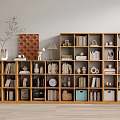 Bookcase Books Bookshelf Ornaments Book Decorative Cabinet 3d model
