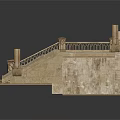 Classical Stone Staircase Platform With Ornate Balustrade And Upper Steps