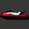 Red Jet Ski with Black and White Accents Streamlined Design on Dark Background