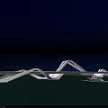 Modern Architectural Bridge With Stunning Night Lighting And Calm Water Reflections Over Serene River