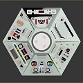 Space Mission Control Console With Multicolor Dials Buttons And Instrument Panels 3d model