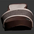 Women's High Heel Slippers with Woven Pattern Upper Wooden Heel and White Sole Brown