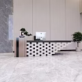 Modern Reception Desk Front Desk 3d model