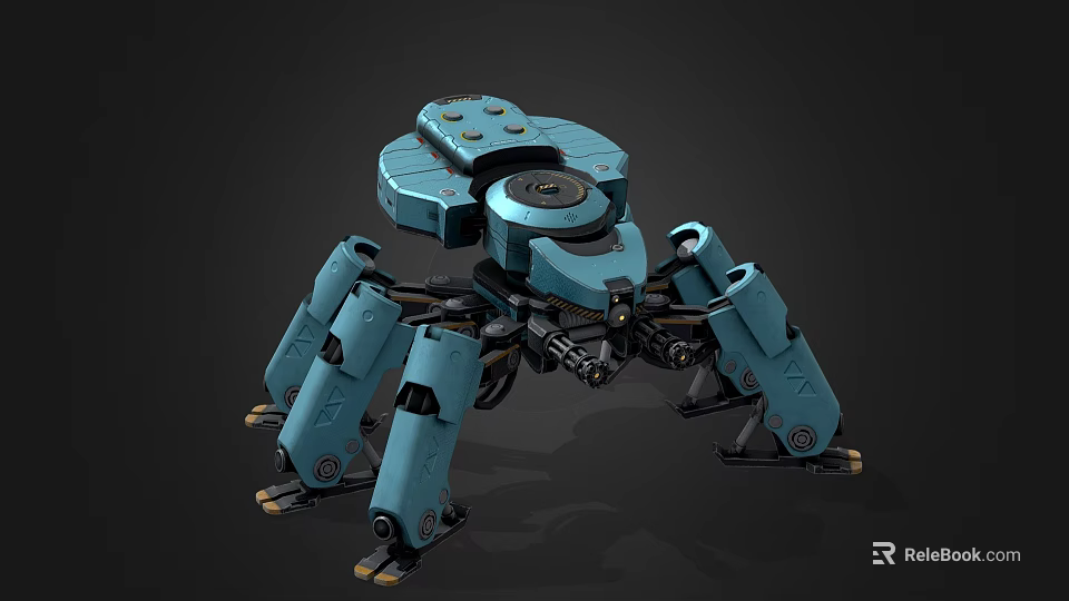 Smart Blue Multi-legged Robot With Mechanical Legs And Futuristic Design 3d model 