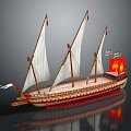 Chinese-style ship ancient ship ancient warship large ancient ship ancient warship 3d model