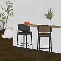 Modern Bar Chair Combination Bar Chair 3d model