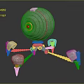 Futuristic Metallic Sphere With Robotic Mechanical Legs And Detailed Components Design