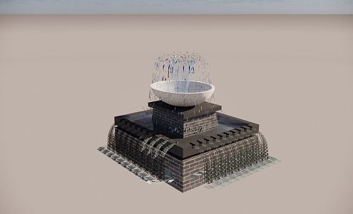 modern fountain 3d model