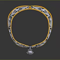 Elegant Jeweled Apparel Accessory With Gold Silver Frame Green Gemstone And Diamond Accents