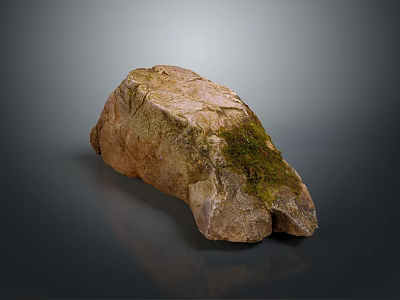 Natural Mossy Stone With Rough Surface And Organic Shape For Decorative Use 3d model