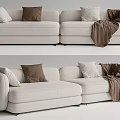 Modern double sofa multiplayer sofa 3d model