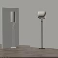 Modern Floor Lamps With White Cross Stand And Black Base In Minimalist Interior