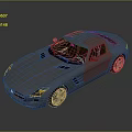 Silver Sports Car With Sleek Aerodynamic Design Red Wheels And Black Roof