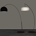 Modern Arched Floor Lamps With Black And White Shades And Metal Bases