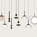 Modern Pendant Lights With Transparent Glass Spherical Shape And Metal Frame For Interior Decor