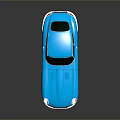 Bright Blue Classic Sports Car With Sleek Body And Reflective Surface