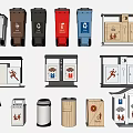 Modern trash can outdoor public trash can trash can 3d model