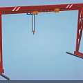 Red Industrial Gantry Crane With Steel Frame Structure And Hoist Hook