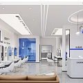 Modern Beauty Hair Salon Interior Design With White Decor Styling Chairs Mirrors And Reception Counter