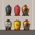 Chinese Style Wine Jar Wine Jar Wine Bottle Wine Jar Wine 3d model