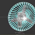 Modern Air Cooler Fan With Pink Blades White Frame And Round Protective Grill Design
