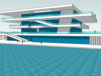 Modern Shopping Mall Seaside Shopping Mall 3d model