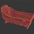 Antique Wooden Baby Cradle With Carved Top And Solid Wood Legs Design