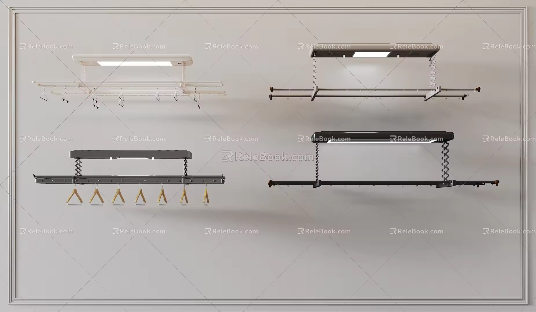 Drying rack lifting drying rack remote control drying clothes invisible drying rack electric drying rack 3d model