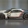 White Race Car With Number 62 Sleek Design Rear Wing And Manthey Sponsorship