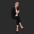 Sitting posture lady talking posture workplace lady 3d model