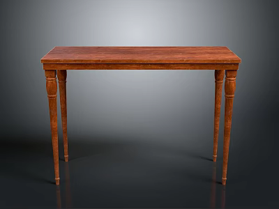 Classic Wooden Dining Chair With Slender Legs In Brown Tone And Simple Background 3d model