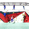 Indoor Climbing Wall Sports Equipment With Colorful Holds For Fitness Training