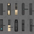 Fingerprint lock smart door lock door handle anti-theft door lock smart password fingerprint lock electronic lock handle 3d model