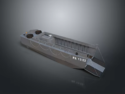 Gray Long Industrial Structure Featuring PA 13.22 Circular Openings And Step Design 3d model