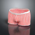 Men's Red And White Checkered Boxer Briefs With Comfortable White Waistband For Casual Wear