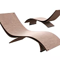 Modern Curved Lounge Chair With Ergonomic Design And Wooden Support Frame