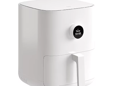 White Electric Air Fryer With Digital Control Panel And Handle For Kitchen Use 3d model