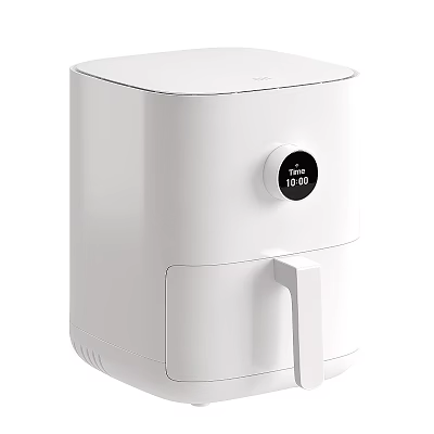 White Electric Air Fryer With Digital Control Panel And Handle For Kitchen Use 3d model