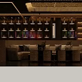 Modern KTV Lounge Interior Featuring Luxurious Sofa Colorful Lighting Comfortable Seating And Decorative Shelves