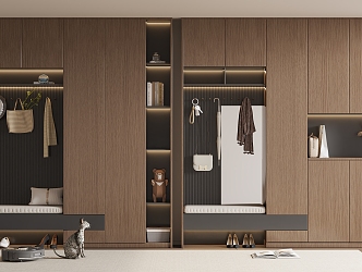 Middle style shoe cabinet 3d model