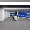 Modern Security Monitoring Room With Multiple Screens Control Console And Data Dashboards
