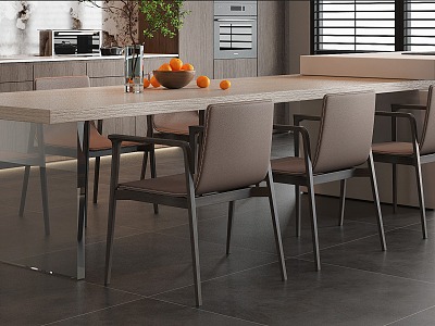 Modern Dining Table and Chair Combination Island Table and Chair Middle Island Table Dining Chair and Chair 3d model