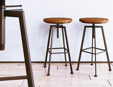 Industrial LOFT Bar Stool Bar Chair 3d model