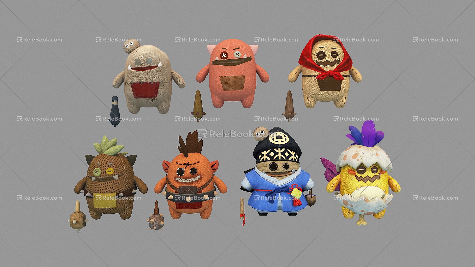 Oubu Warrior Cartoon Muppet 3d model