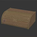 Wooden Desk Organizer With Striped Design Curved Top And Small Drawer